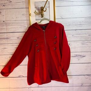 Stunning, warm Torrid Red Hooded Coat size 3